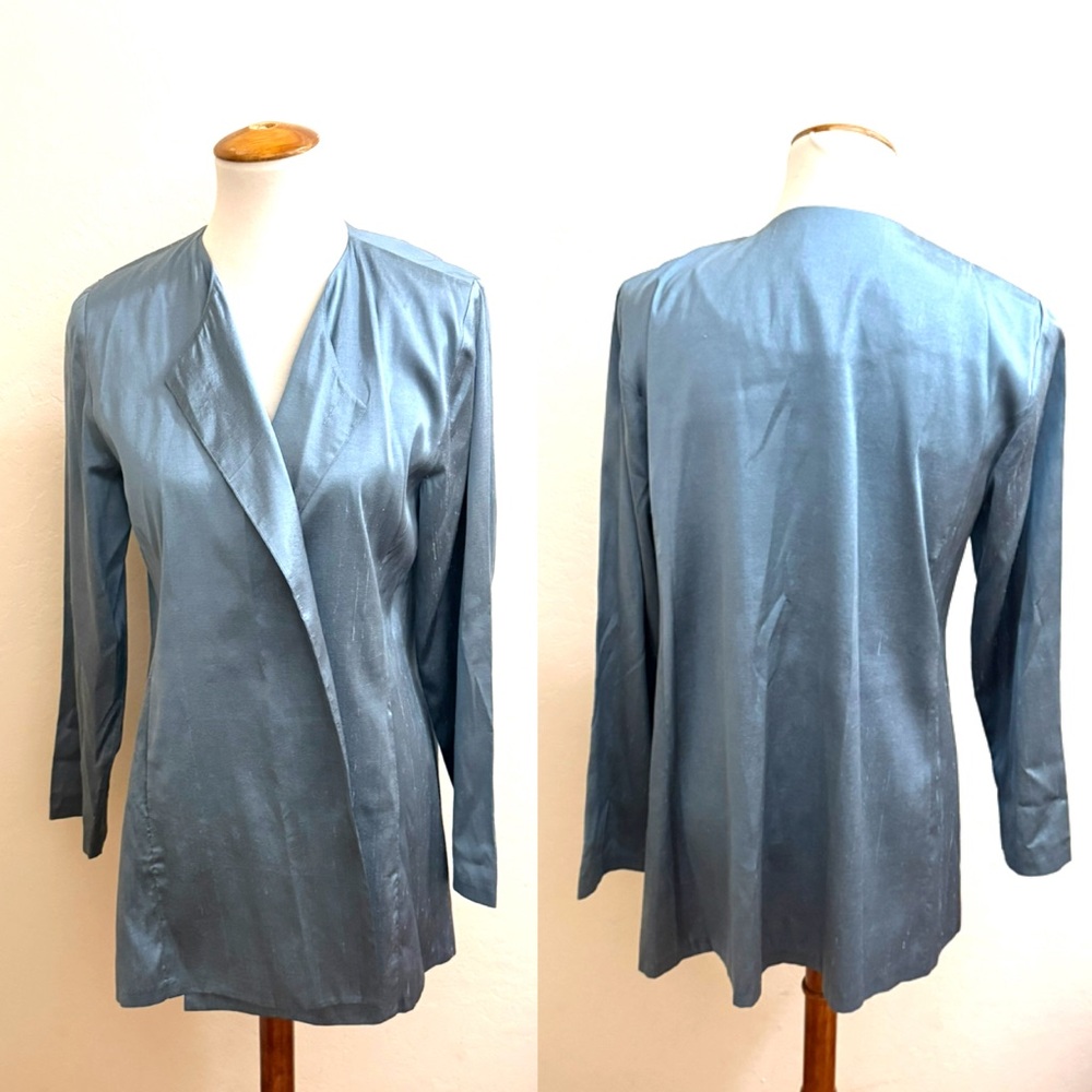 Eileen Fisher Shimmering Blue silk Jacket